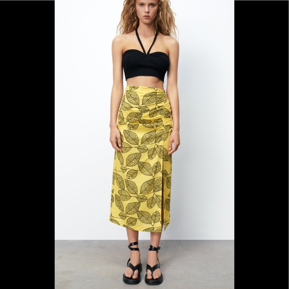 Zara printed linen blend skirt - Picture 5 of 5